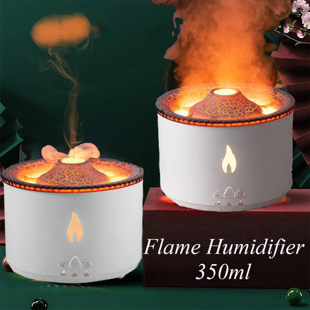 New Creative Ultrasonic Essential Oil Humidifier Volcano Aromatherapy Machine Spray Jellyfish Air Flame Humidifier Diffuser Forease