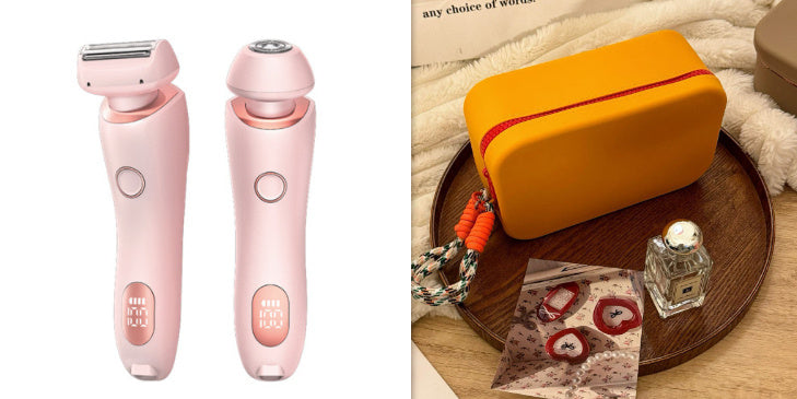 2 In 1 Hair Removal Epilator USB Rechargeable Trimmer Women Body Razor Face Leg Armpit Bikini Hand Pubic Shaver Hair Remover Forease