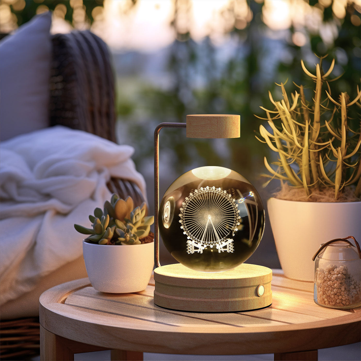 Crystal Ball Cosmic Dinosaur Indoor Night Light USB Power Warm Bedside Light Birthday Gift Night Lamp Forease