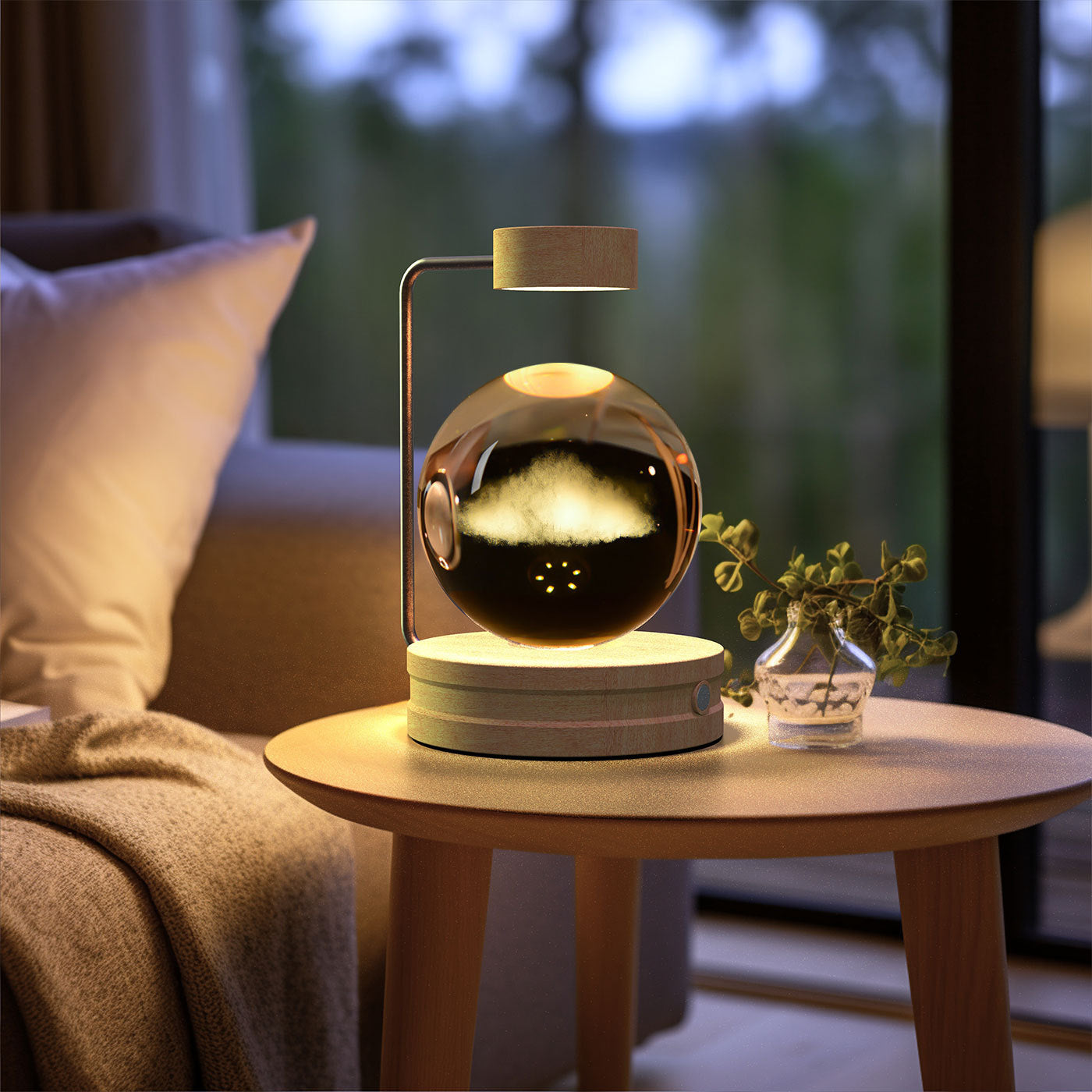 Crystal Ball Cosmic Dinosaur Indoor Night Light USB Power Warm Bedside Light Birthday Gift Night Lamp Forease