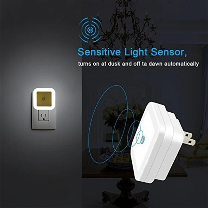 Wireless LED Night Light Mini Light Sensor Control 110V 220V EU US Plug Nightlight Lamp for Children Kids Living Lights Forease