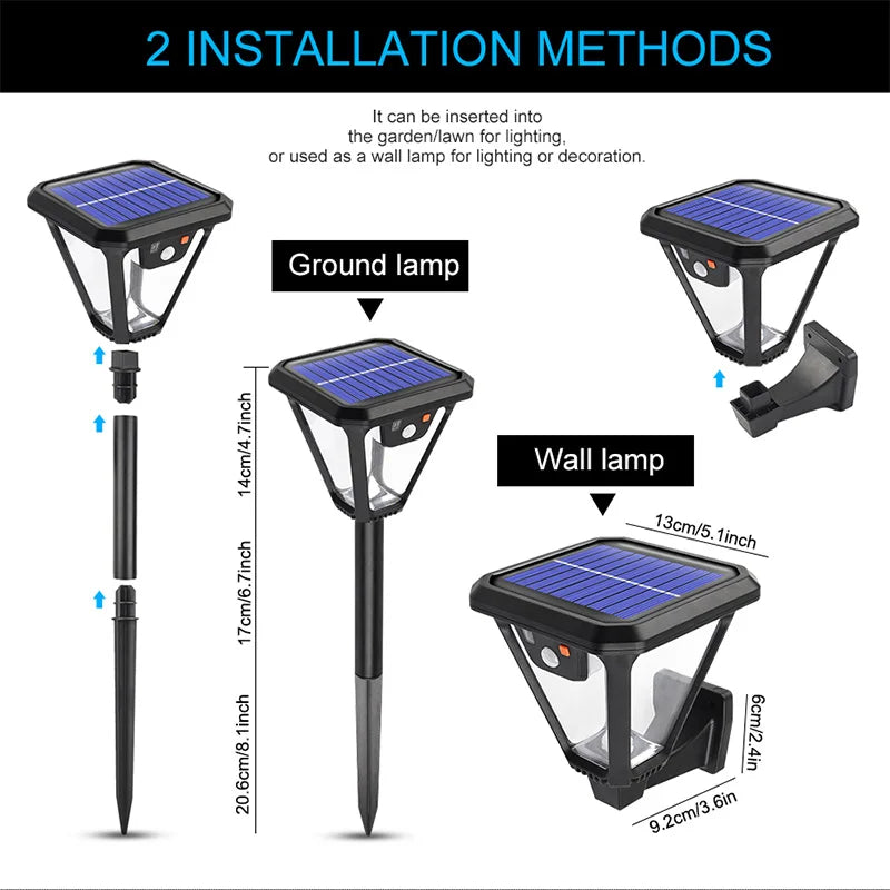 Solar Garden Light With Remote control 2 Install Ways Wall Lamp Waterproof Solar Ground Lights For Yard Patio Soil Lawn Lighting Forease