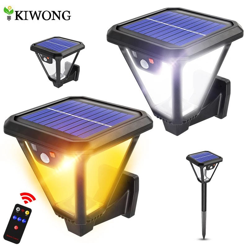 Solar Garden Light With Remote control 2 Install Ways Wall Lamp Waterproof Solar Ground Lights For Yard Patio Soil Lawn Lighting Forease