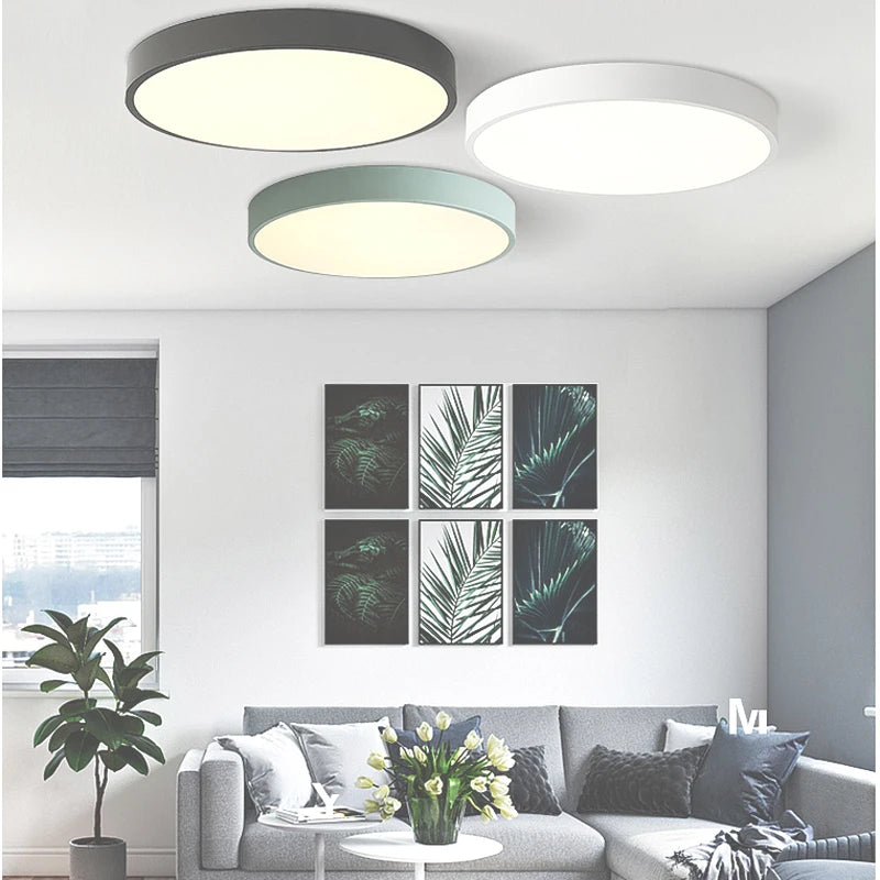 New modern LED ceiling light ultra-thin living room lamp bedroom panel surface mount remote control Forease