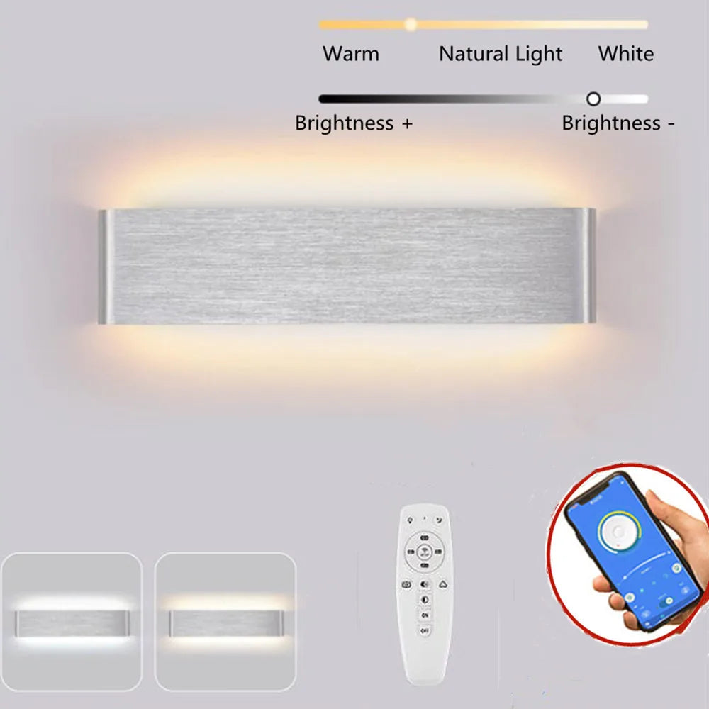 LED Wall Lamp 28W 32W 2.4G Bluetooth APP Control Wall Light AC170-245V Dimmable Modern Sconce Bedside Light Indoor Lighting Forease