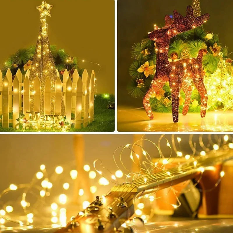 1Pack Fairy Light String Led Copper Wire String Light 1/2/3/5/10M Battery Powered For Bedroom Garden Party Wedding Decoration Forease