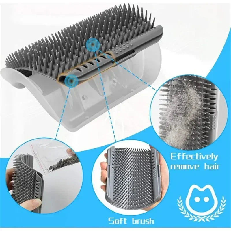 Cat Corner Brush Comb For Cats Massager Grooming Cat Arch Plastic Self Cleaning Scrapers Scratcher Supplies Pet Products Home Forease