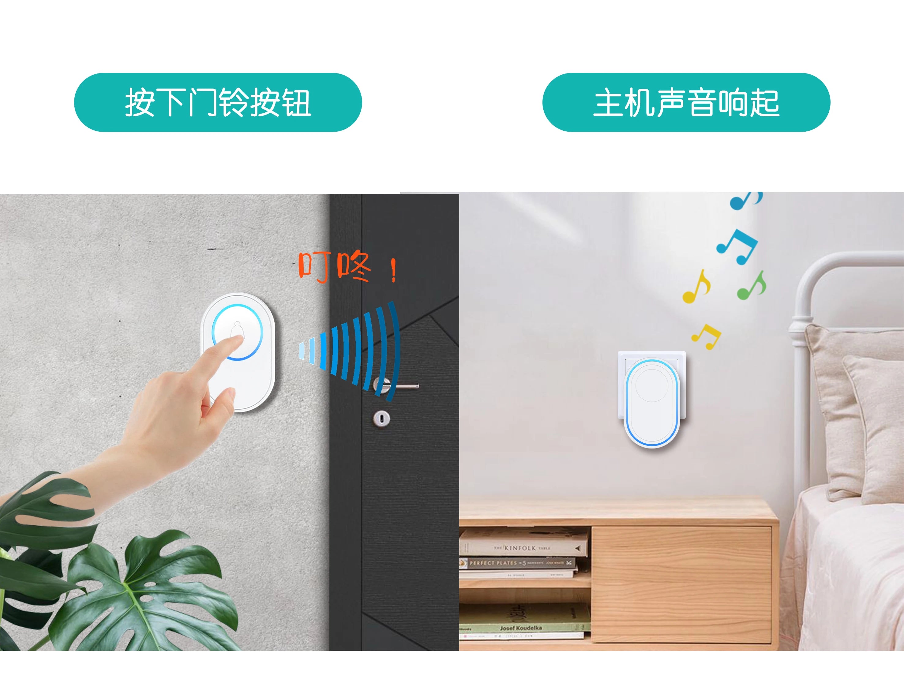 Intelligent Tuya APP Wireless WIFI Doorbell Home Alarm Welcome Doorbell Waterproof  Remote Smart Door Bell Chime EU UK US Plug Forease