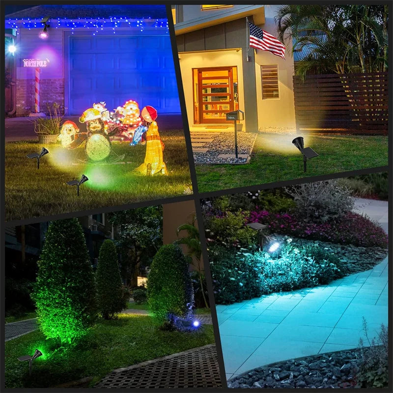 7/18LEDs Solar Lawn Lights, Super Bright Waterproof RGB Tree Spotlights, Landscape Lighting For Garden Tree Flag Pole Yard Decor Forease