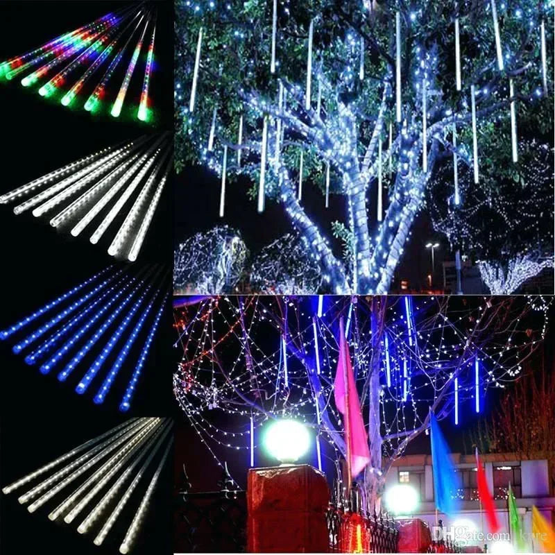 Solar Meteor Shower LED String Lights Waterproof Falling Raindrop Solar Light Outdoor Christmas Garland for Garden Party Decor Forease