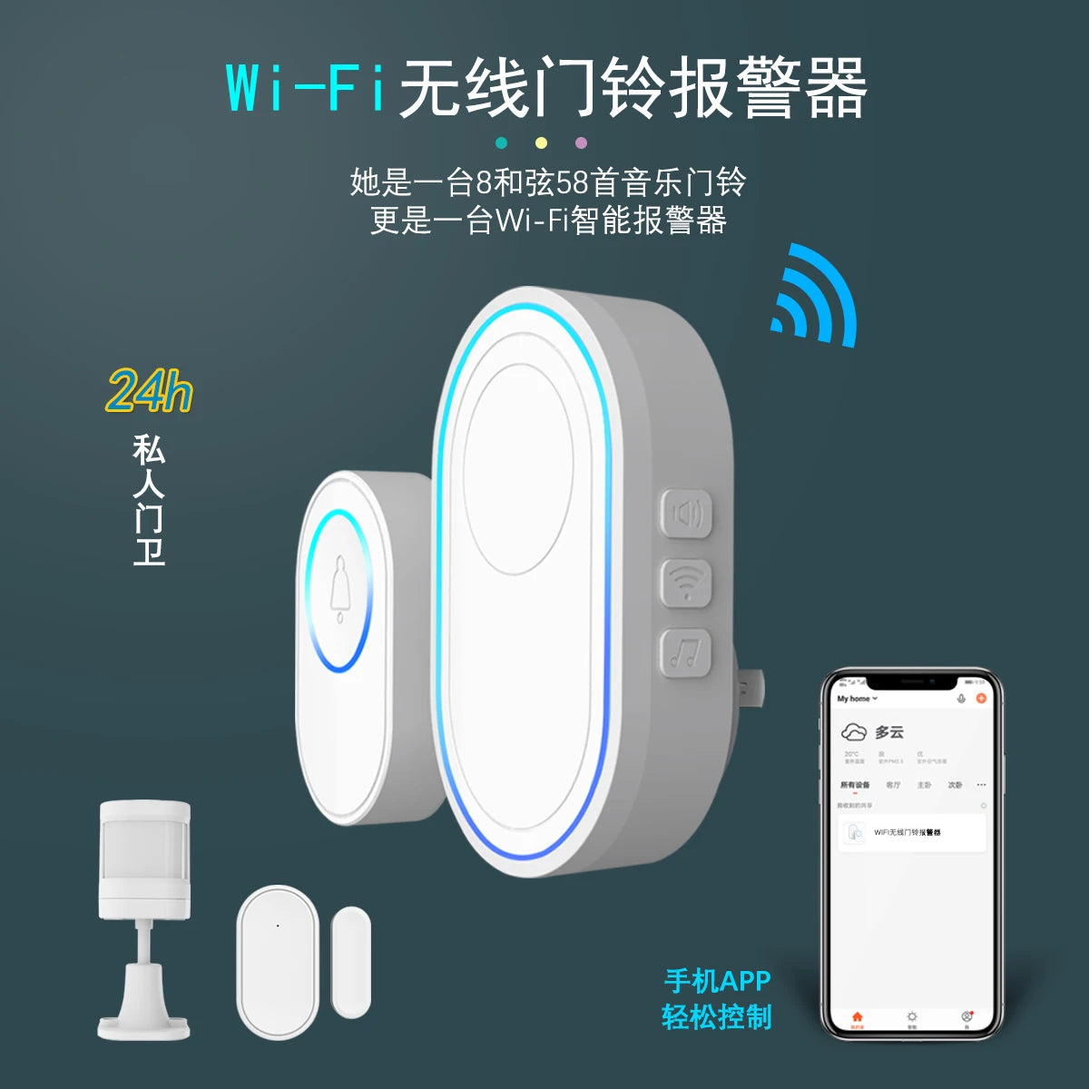 Intelligent Tuya APP Wireless WIFI Doorbell Home Alarm Welcome Doorbell Waterproof  Remote Smart Door Bell Chime EU UK US Plug Forease