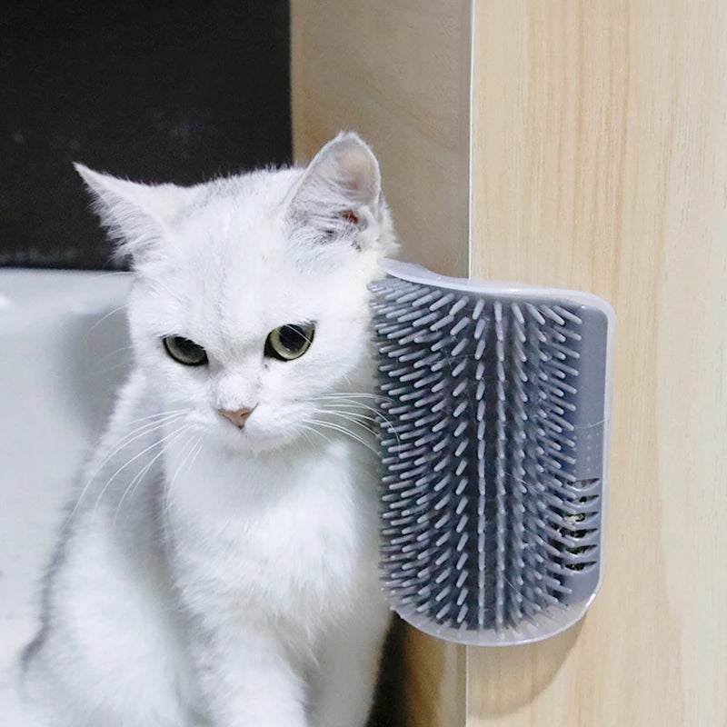 Pet Cat Brush Hair Removal Massage Comb Cats Wall Rubbing Brush Corner Scratcher Grooming Self Cleaning Scrubber Beauty Products Forease