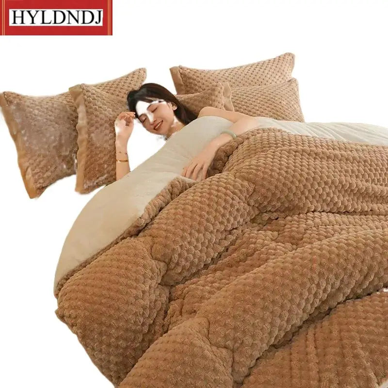 Winter Blankets New Super Thickened Warm for Beds Artificial Lamb Cashmere Weighted Blankets Soft Fluffy Warmth Comforter Duve Forease