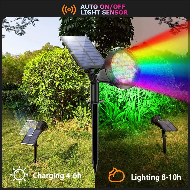 7/18LEDs Solar Lawn Lights, Super Bright Waterproof RGB Tree Spotlights, Landscape Lighting For Garden Tree Flag Pole Yard Decor Forease