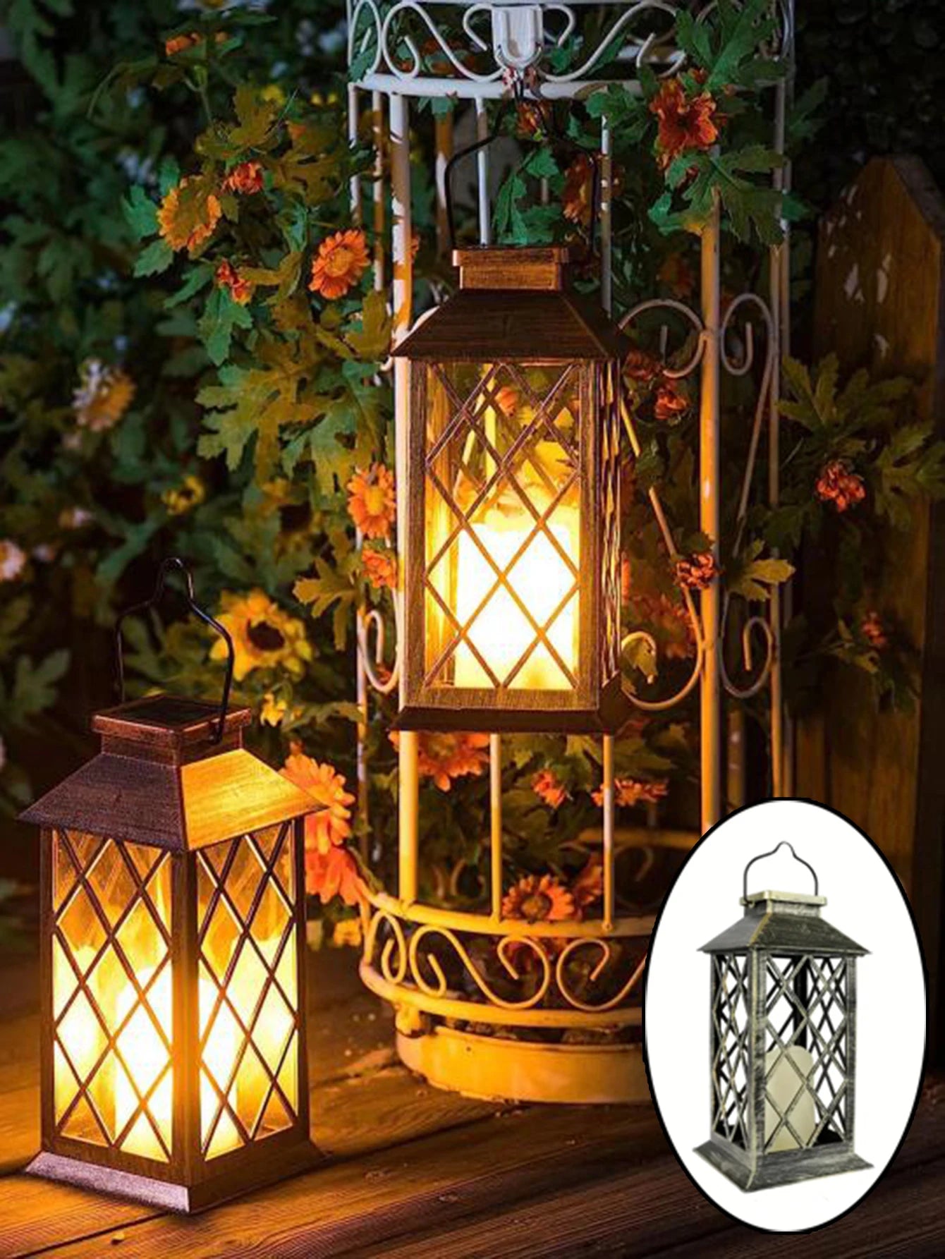 1pcs Solar Powered Hanging Lamp Flickering Flameless Candle Waterproof LED Light For Table Patio Lawn Outdoor Party Decorative Forease