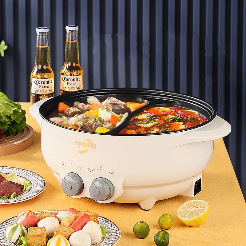 6L Yuanyang Electric Hot Pot Home Multi-function All-In-One Electric Cooking Pot Electric Cook Pot Non-Stick Grill Pan Pot 2000W Forease