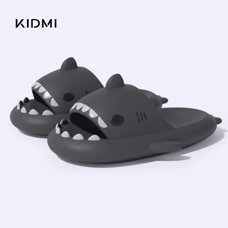 Kidmi Summer Cute Women's Sandals Fashion Shark Slippers Soft Women Flat Sandals Outdoor Beach Sandals 2024 Home Cloud Slippers Forease