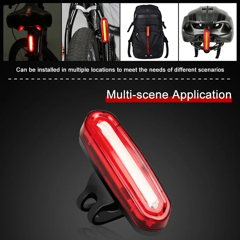 Night Cycling Tail Light Outdoor Highlight USB Charging Single Light Mountain Bike Led Warning Light Tail Bicycle Accessories Forease