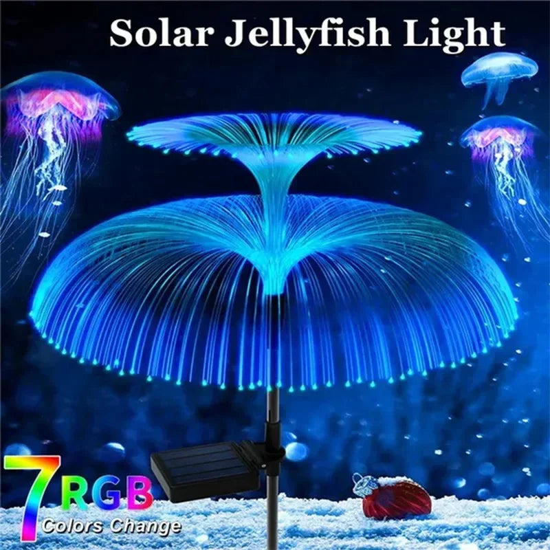 Solar Garden Lights Outdoor Waterproof Fiber Optic Jellyfish Lawn Lights Outdoor Patio Villa Yard Decor Forease