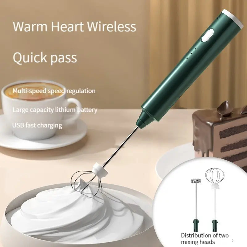 1 PCS USB Rechargeable Handheld Egg Beater 3 Speeds Electric Milk Frother Foam Maker Mixer Coffee Drink Frothing Wand Foamer Forease