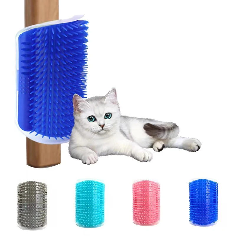 Pet Cat Brush Hair Removal Massage Comb Cats Wall Rubbing Brush Corner Scratcher Grooming Self Cleaning Scrubber Beauty Products Forease