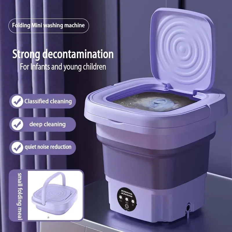 Portable Washing Machine 8L Mini Household Clothes Socks Underwear Cleaning Washer Travel Washing Machine With Drying Centrifuge Forease