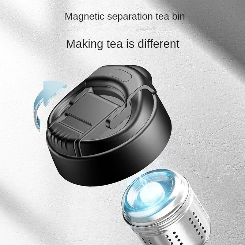 Creative Tea Glass with Magnetic Tea Filter Magnet Separable Teas Infuser Glass Water Bottle for Travel Car Business Tea Maker Forease