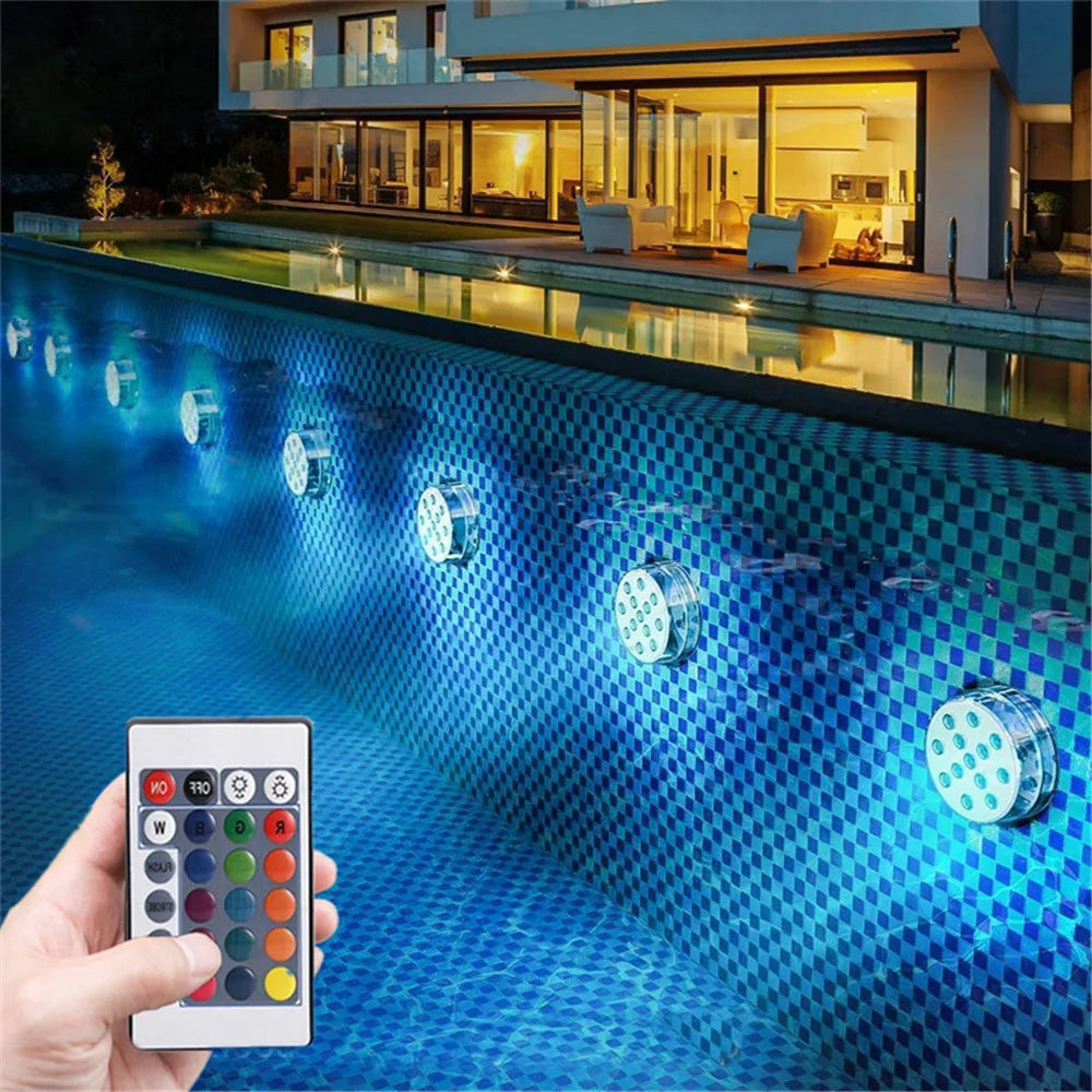 13 LEDs Submersible Light with Remote Control Underwater Night Lamp for Pool Vase Bowl Wedding Party Decoration Underwater Light Forease