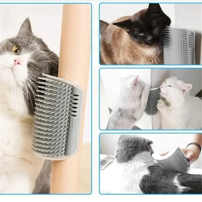 Cat Corner Brush Comb For Cats Massager Grooming Cat Arch Plastic Self Cleaning Scrapers Scratcher Supplies Pet Products Home Forease