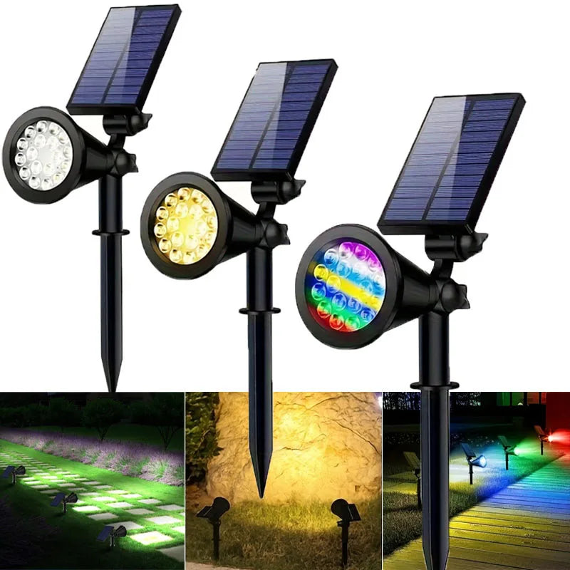 7/18LEDs Solar Lawn Lights, Super Bright Waterproof RGB Tree Spotlights, Landscape Lighting For Garden Tree Flag Pole Yard Decor Forease