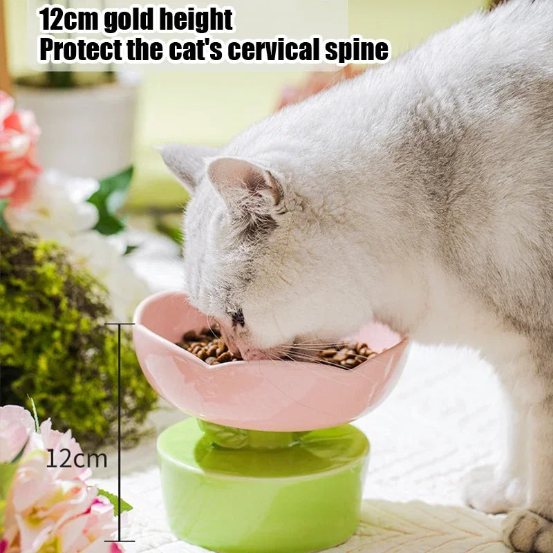 2023 Cute Pet Bowl Creative Flower-Shaped Bowl Cat Food Ceramics Water Bowl Pet Accessories For Cats Pet Products Forease