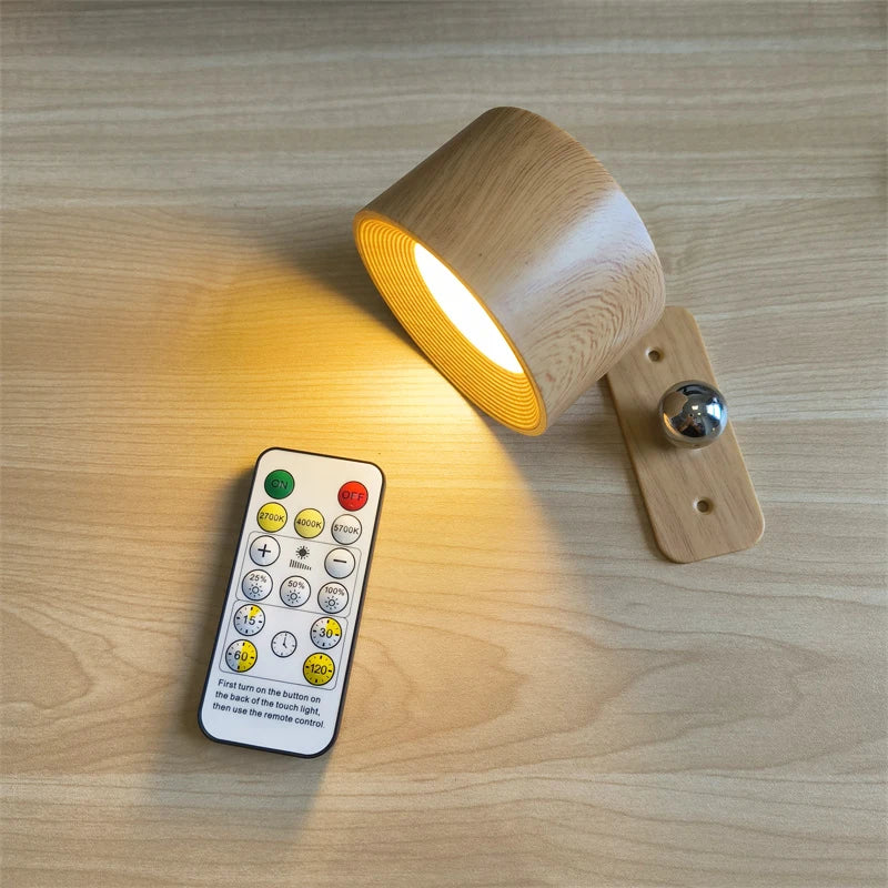 USB Rechargeable LED Wall Sconce Light with Touch & Remote Control Magnetic Mounted Wall Lamps For Bedroom Reading Forease