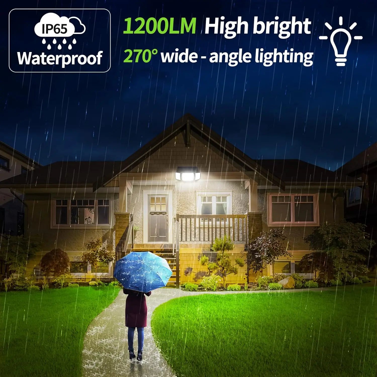 Solar Lights Outdoor with 3 Modes Motion Sensor Super Bright Wall Lamp IP65 Waterproof Street Light for Garden Yard Path Garage Forease