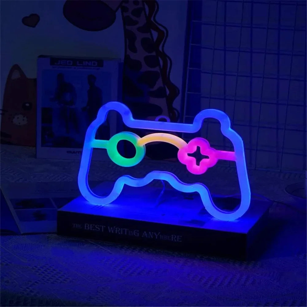 Gamepad Neon Sign for Gamer Room Wall Home Decoration Blue LED Night Light Playstation bar Game hall Lamp Cool Gifts Forease