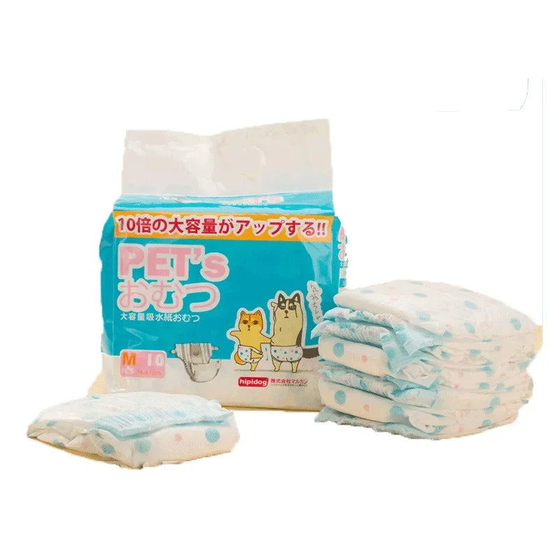 Female Dog Diaper for Teddy, Leakproof Nappies, Super Absorption, Sanitary Pants, Pet Menstrual, Physiological Pants, 10Pcs Forease