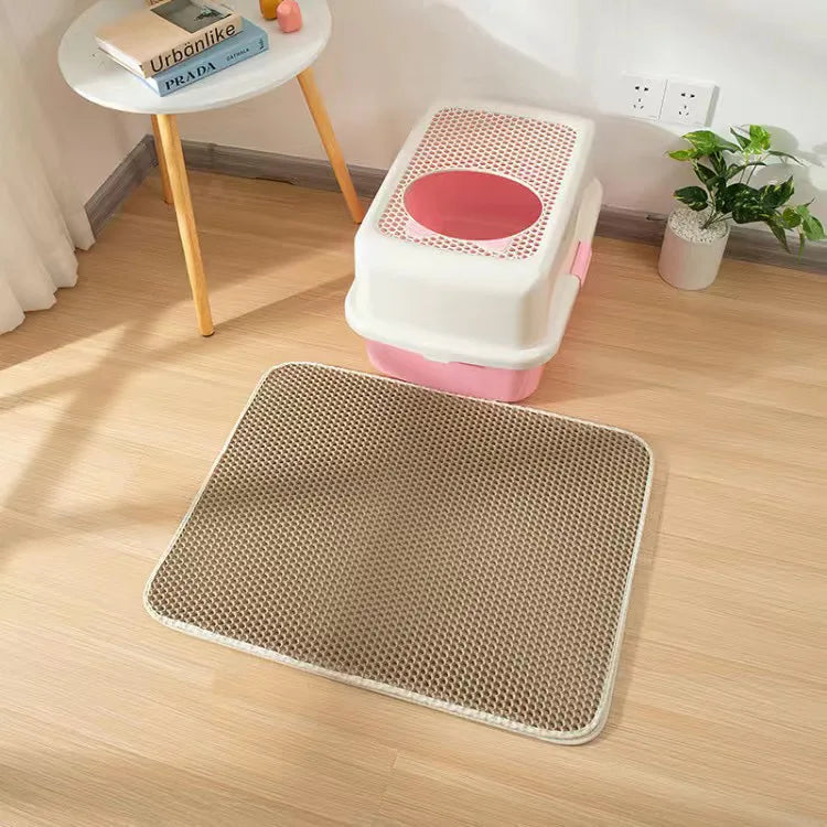 Waterproof Pet Cat Litter Mat Double Layer Pet Litter Box Mat Non-slip Sand Cat Pad Washable Bed Mat Clean Pad Products Forease