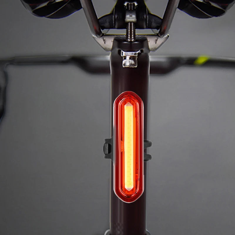 Night Cycling Tail Light Outdoor Highlight USB Charging Single Light Mountain Bike Led Warning Light Tail Bicycle Accessories Forease