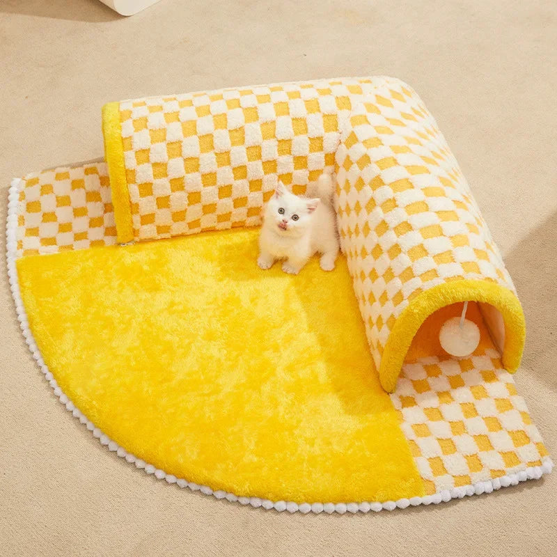 Cat Bed Can Play Cat Tunnel Dog House Bed Kitten Dog Basket Bed Cute Cat House Home Mat Pet Kennel Products Cama Para Gatos Forease