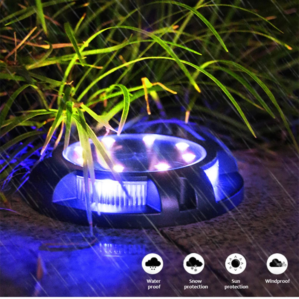 Solar Power Colorful Light Outdoor Garden Underground Light Deck Light Spotlight Buried Sunlight LED Lamp Garden Decor Forease