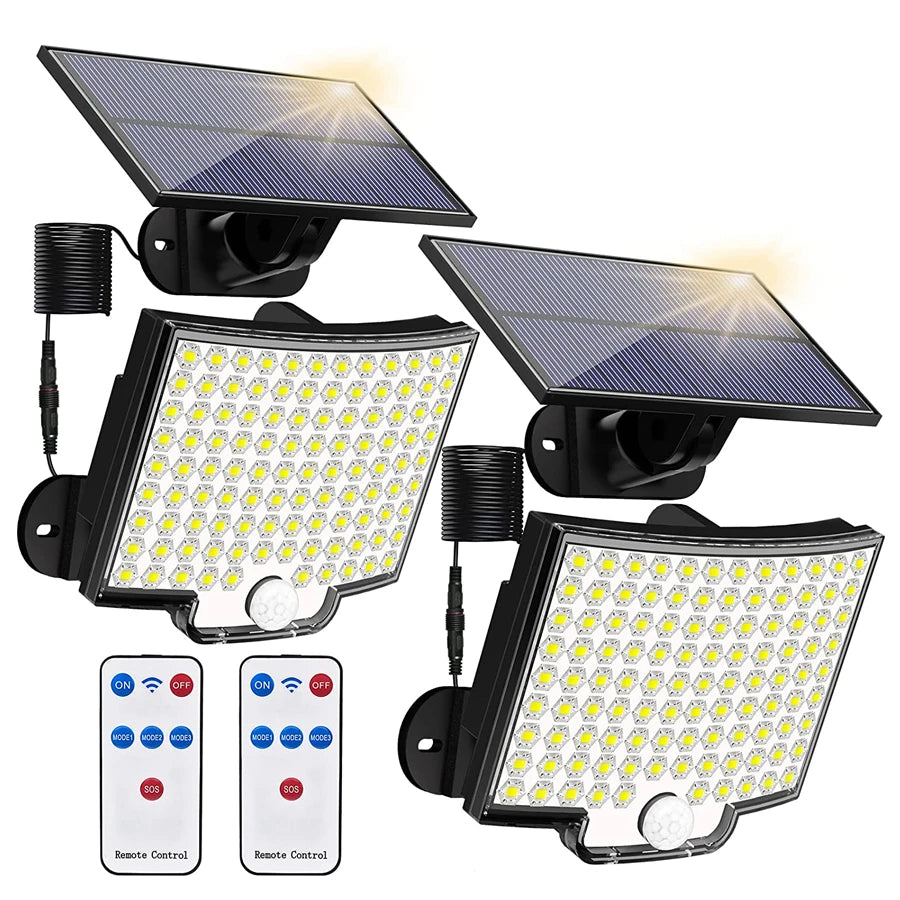 106/318 LED Solar Light Outdoor 328 LED Spotlights IP65 Waterproof Motion Sensor Human Solar Flood Security Lights 3 Modes Forease