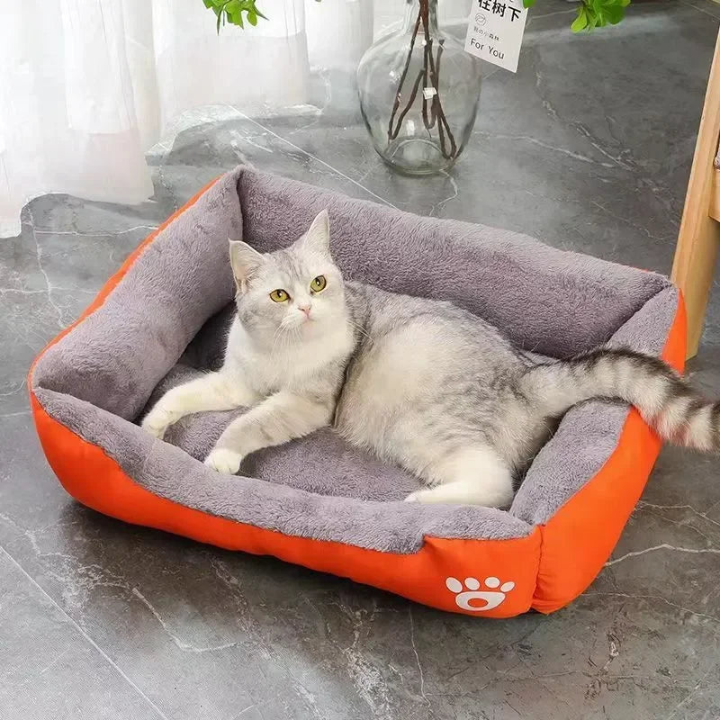 Large Pet Cat and Dog Bed Warm Comfortable Dog House Soft PP Cotton Nest Dog Basket Mat Universal Waterproof Cat Bed Forease