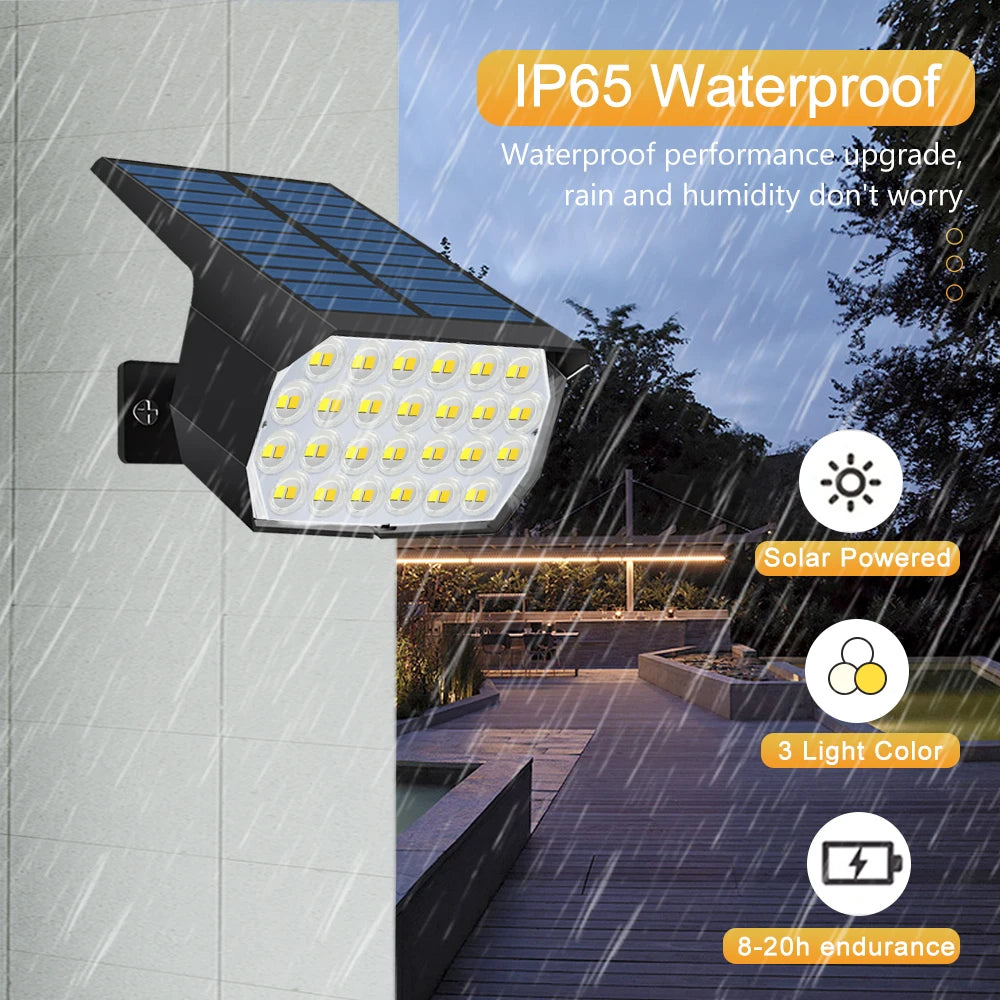 52 LED Solar Landscape Light Outdoor 50LED IP65 Waterproof Solar Light 3 Color Modes Solar Garden Spotlight for Yard Lawn Walkwa Forease