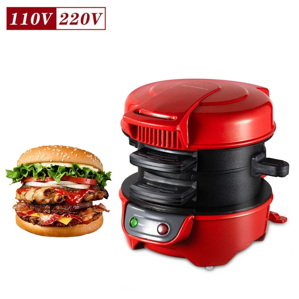 Mini Electric Burger Sandwich Maker Machine Non Stick 220V 110V Toaster Grill Baking Pancake Pan for Bread Kitchen Home 토스트기 빵 Forease