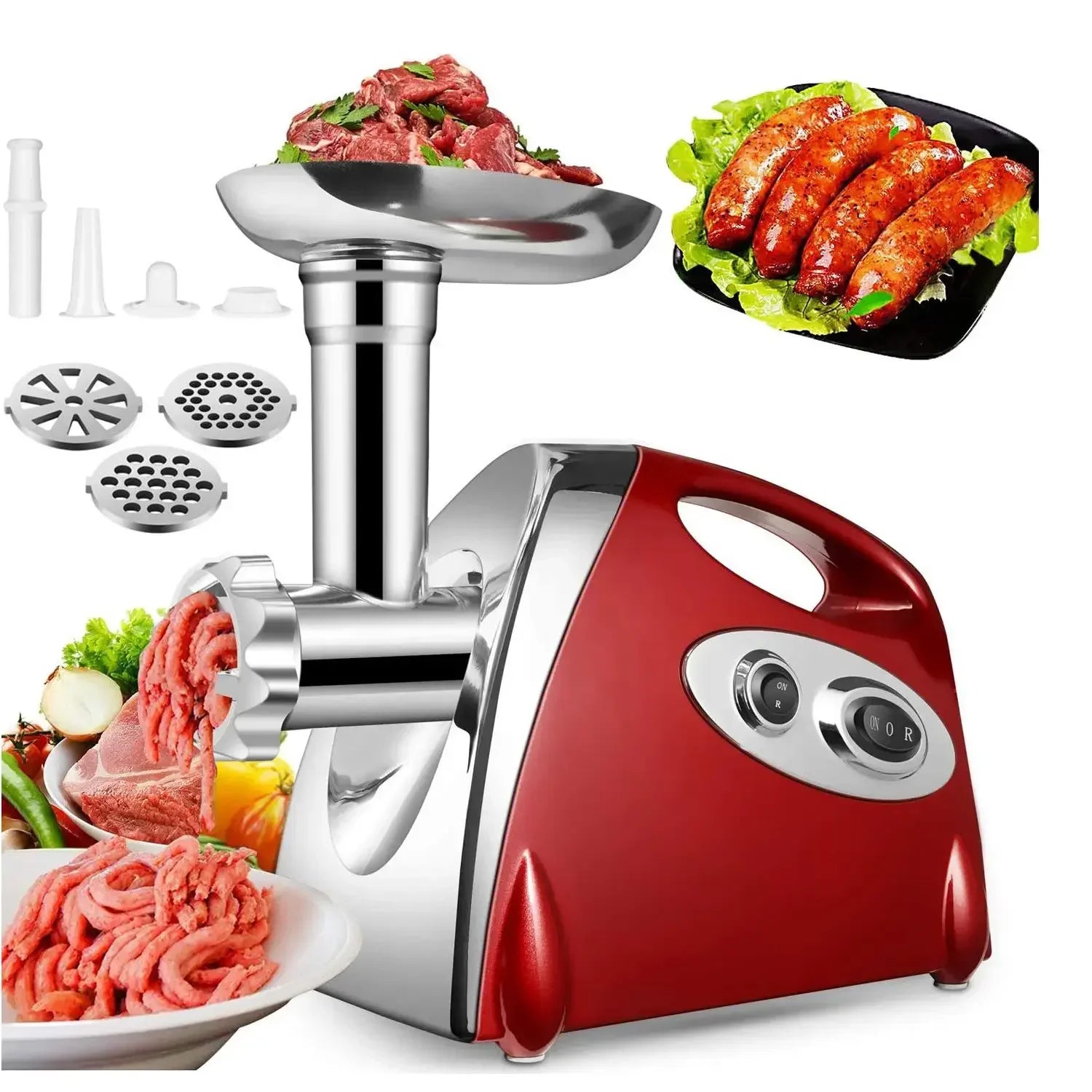 Electric Meat Grinder Powerful Max 2800W Heavy Duty Meat Mincer Sausage Grinder  With SafetyMinced Stuffing Mixer Blade Forease