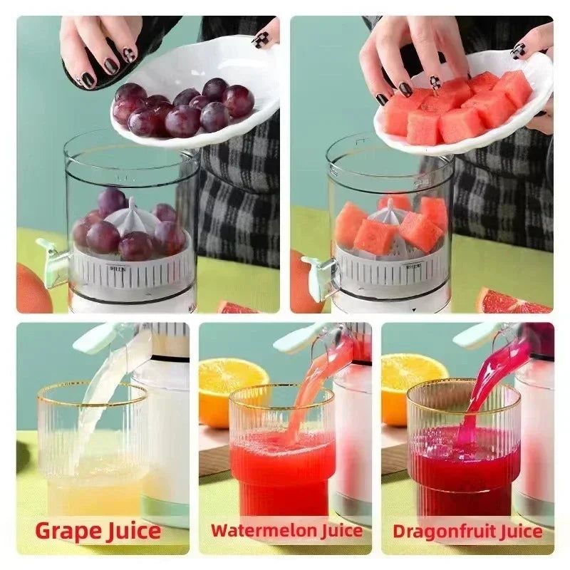 Multi-Function Portable Electric Juicer USB Rechargeable Lemon Juice Home Use Juice Residue Separation Spiral Juicer Cup Forease