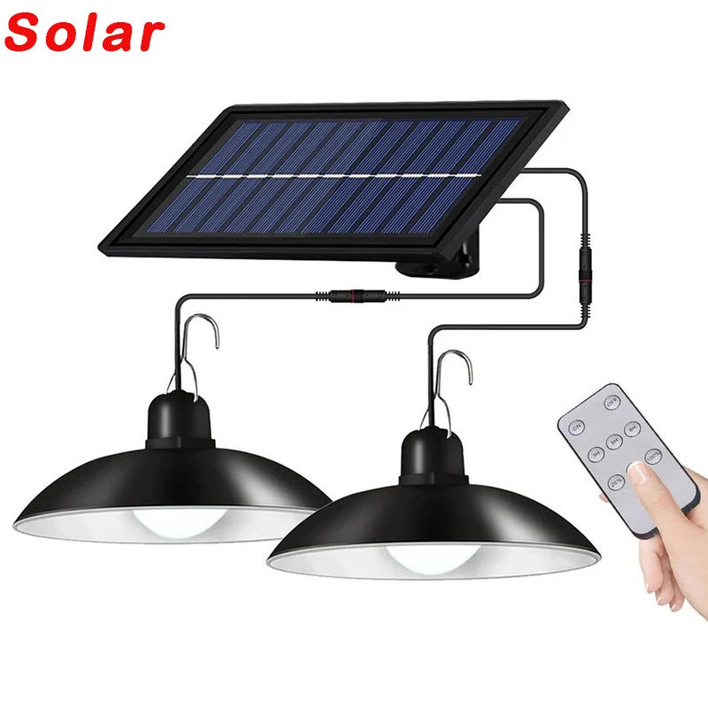 1/2 Heads Solar Pendant Light Outdoor Indoor Waterproof 60 LED Solar Lamp With Pull Switch Lighting For Garden Flood Light Forease