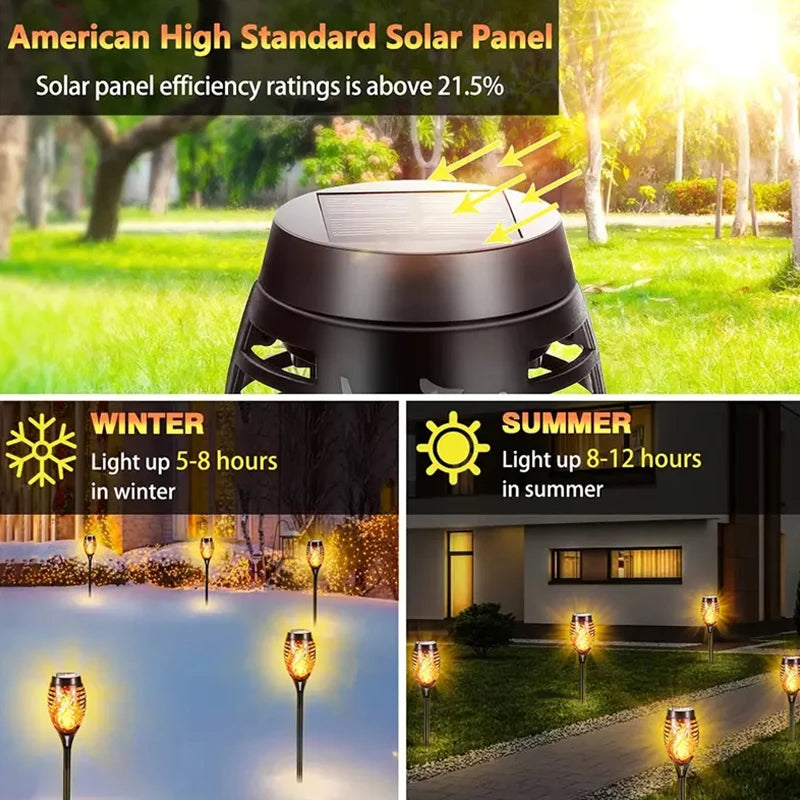 1/2/4/6/8/12pcs Solar Flame Light Outdoor, Waterproof 12LEDs Torches Landscape Lamp For Outdoor Courtyard Garden Yard Forease