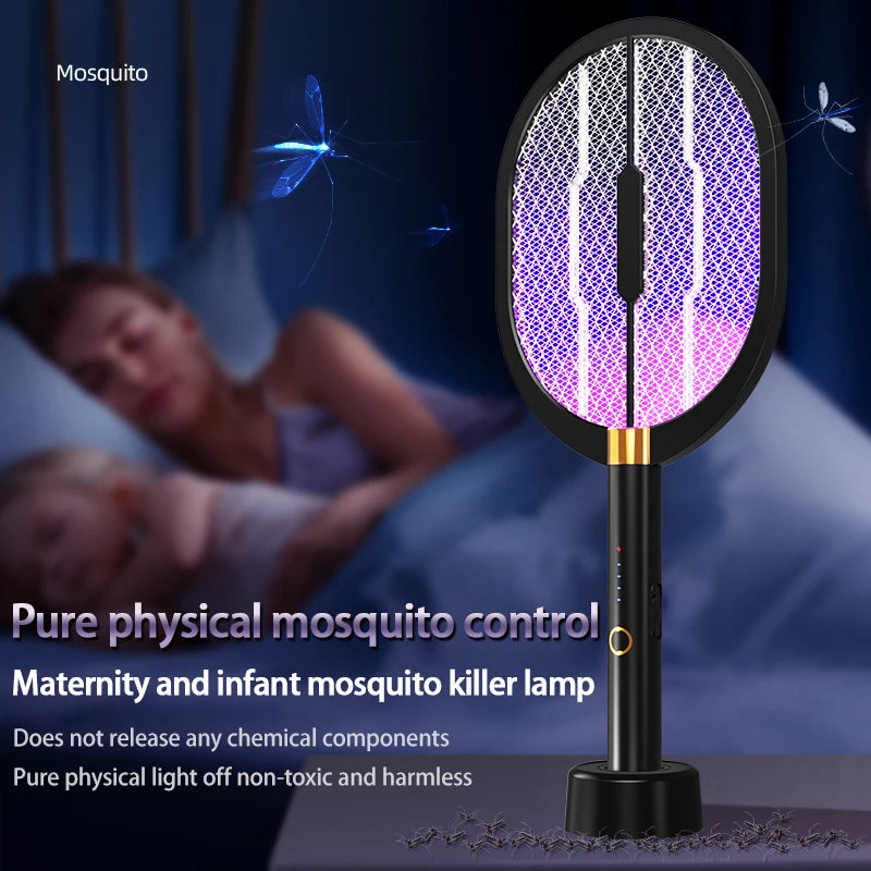 Upgraded 3000V Electric Mosquito Racket With Purple Killer Lamp TYPE-C Rechargeable Bug Zappers Fly Swatter Insect Repeller Forease