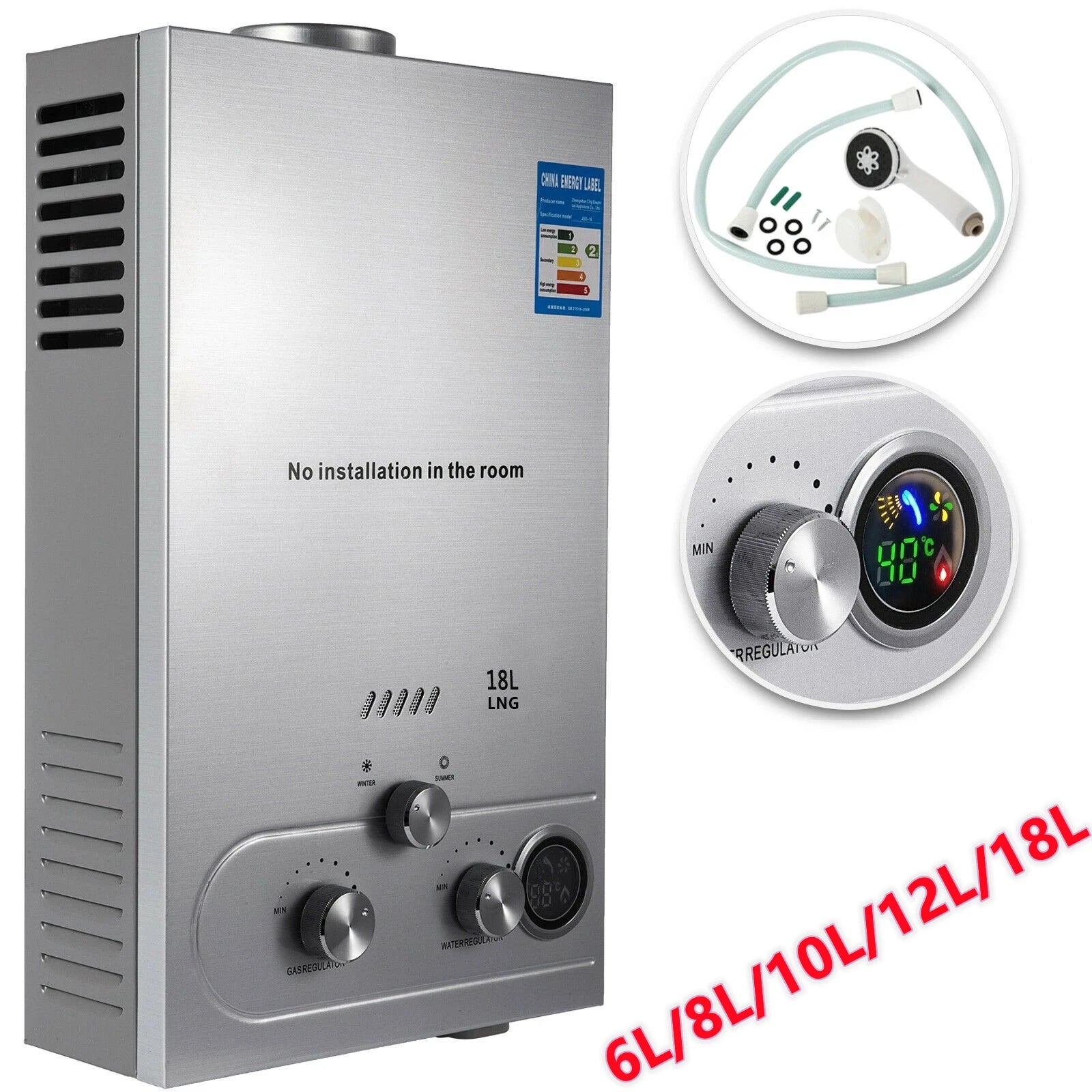 Promotion 8L/10L/12L/16L/18L Hot Water Heater Instant Tankless Gas Instant Water Heaters Forease