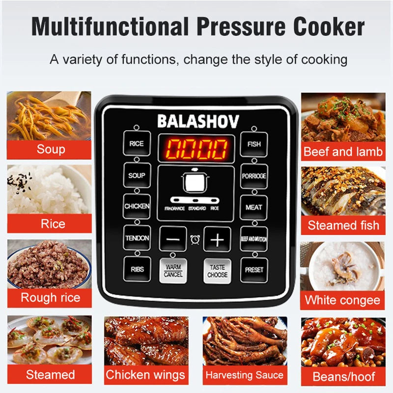 5L Electric Multifunctional Pressure Cooker Express  Multicooker instant Pot for Kitchen Soup Rice Cooker 220V Forease